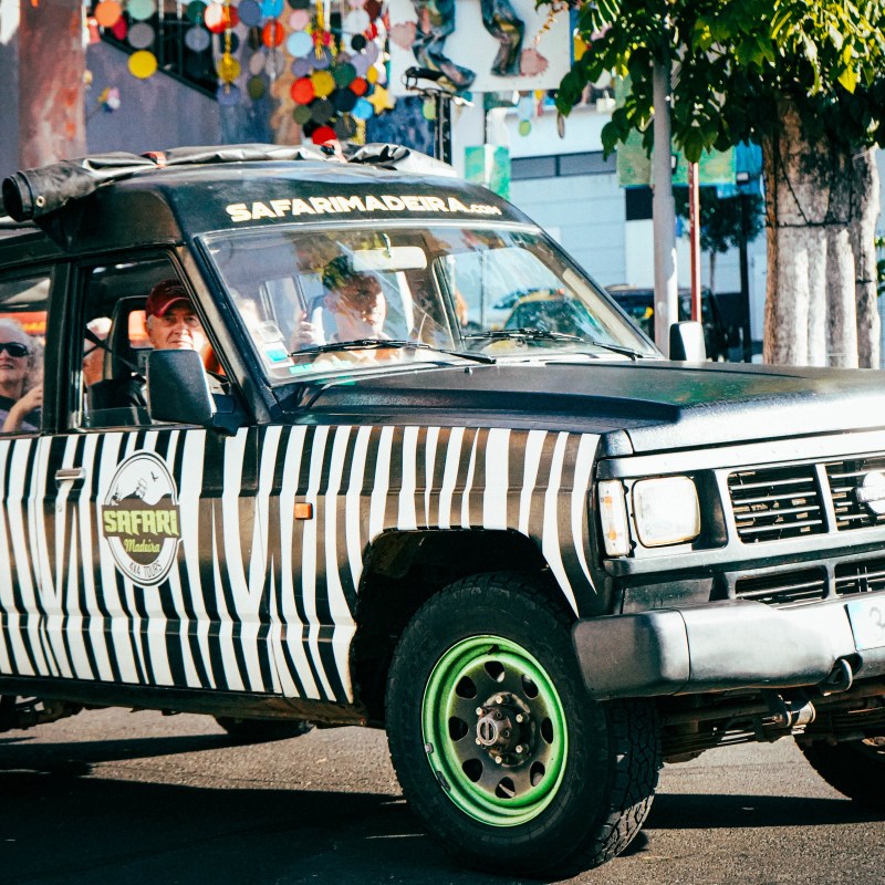 a truck parked on the side of a road
